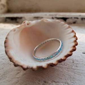 Silver Opal Eternity Ring