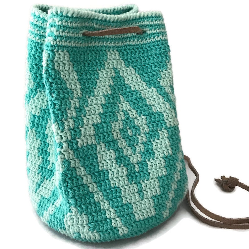 tapestry crochet tasje Mint