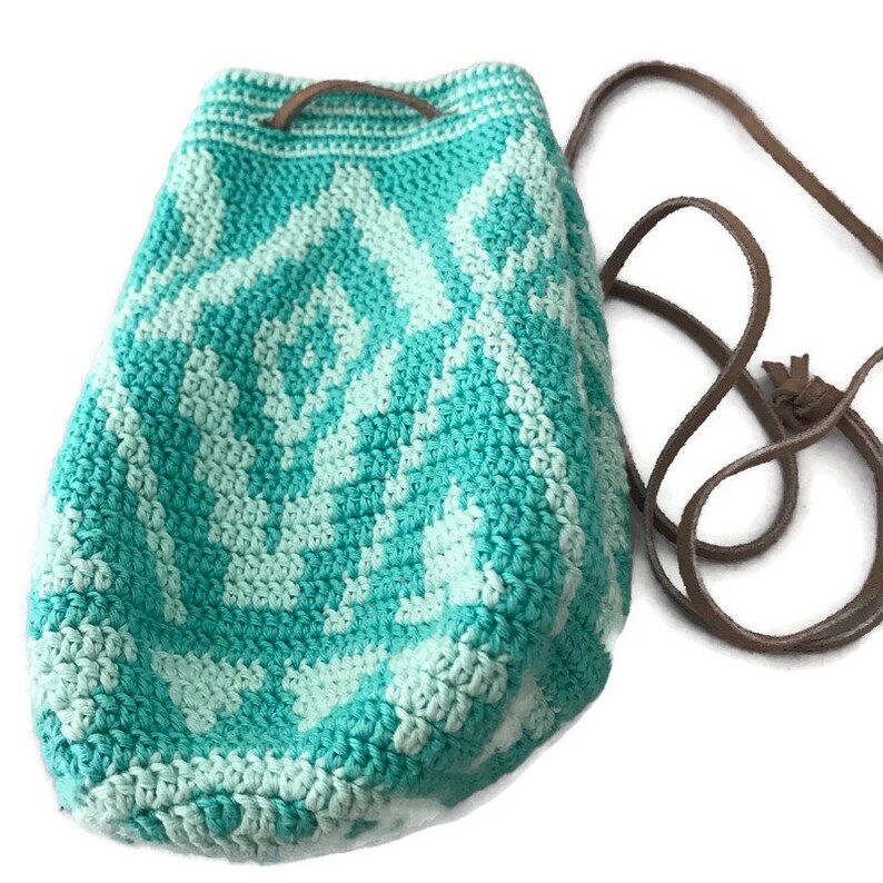 tapestry crochet tasje Mint