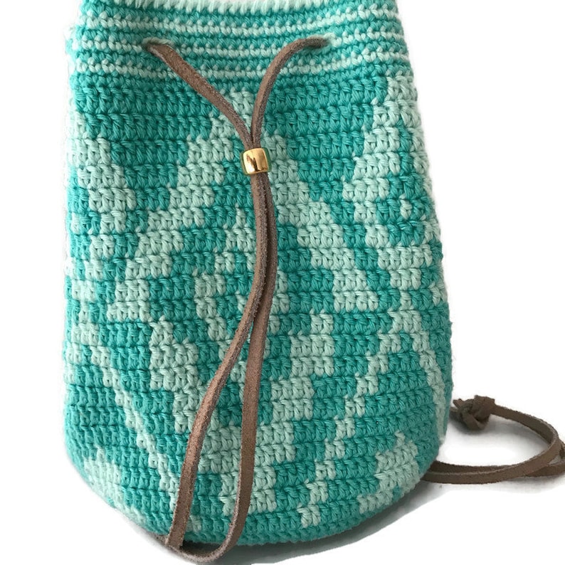 tapestry crochet tasje Mint