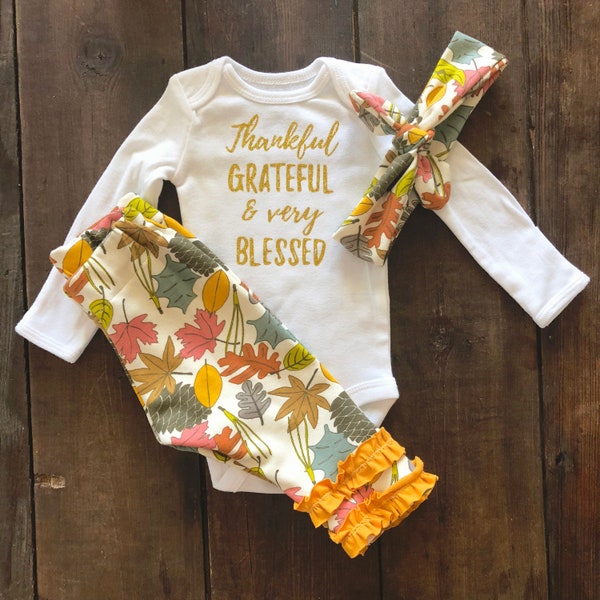 Baby Girl Thanksgiving Outfit - Newborn Girl Fall Outfit - Coming Home Outfit