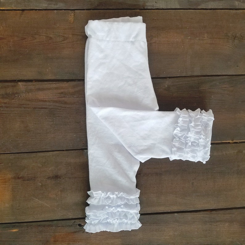 Girls White Leggings White Ruffle Leggings Baby Fall Etsy