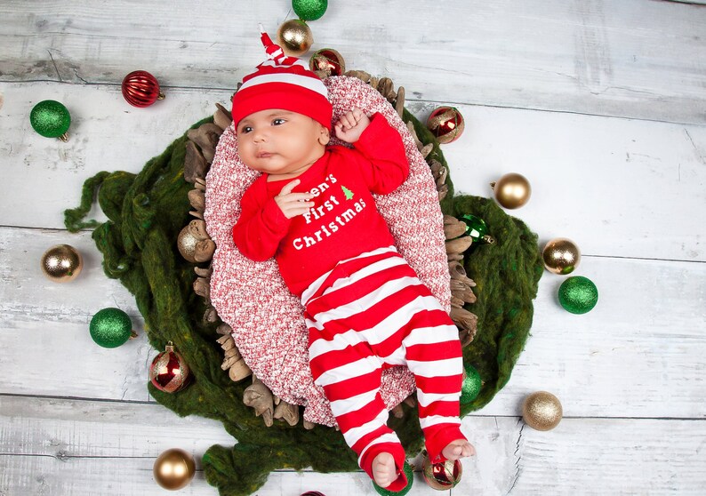 Baby Boy First Christmas Outfits Personalized Baby Newborn Etsy