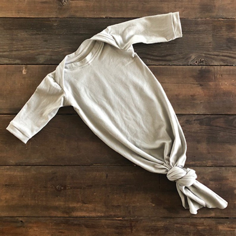 Gray Baby Boy Gown Baby Boy Coming Home Outfit Grey Knot Etsy