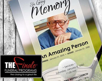the ultimate golfer printable funeral program template etsy
