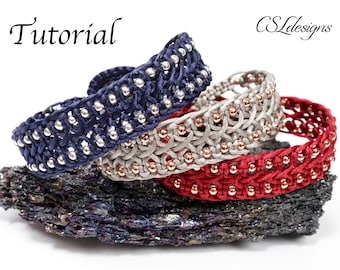 Beaded chevron friendship macrame bracelet tutorial