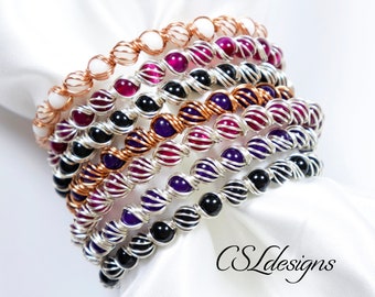 Candy spirals wirework bracelet