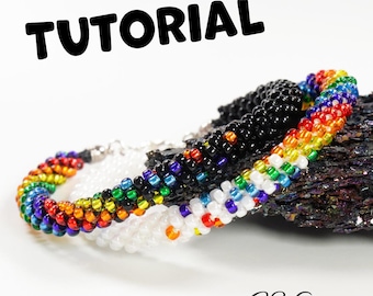 Broken Rainbow Beaded Kumihimo Bracelet Tutorial