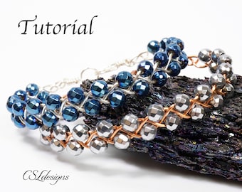 Outside beaded wirework braided bracelet tutorial