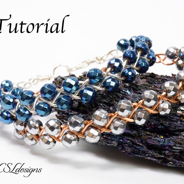 Outside beaded wirework braided bracelet tutorial