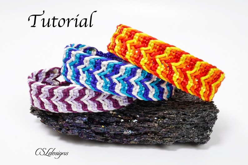 Chevron friendship macrame bracelet tutorial image 1