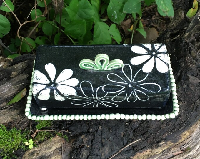 Handmade Butter Dish Black Butter Dish Butter Dish With Lid Etsy
