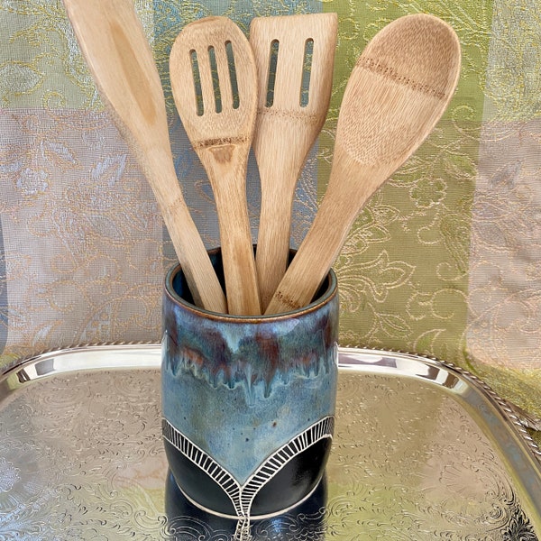 Pottery Utensil Crock Etsy