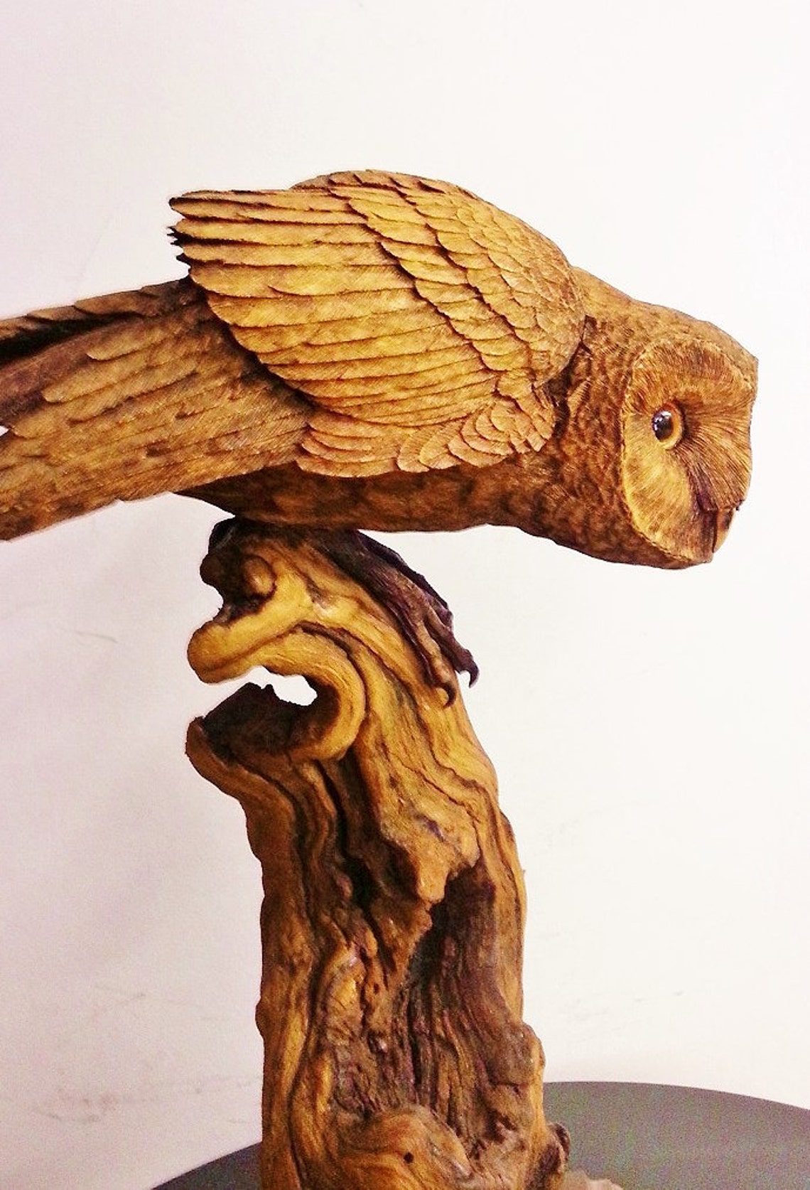 Barn Owl Wood Carving Spying | Etsy