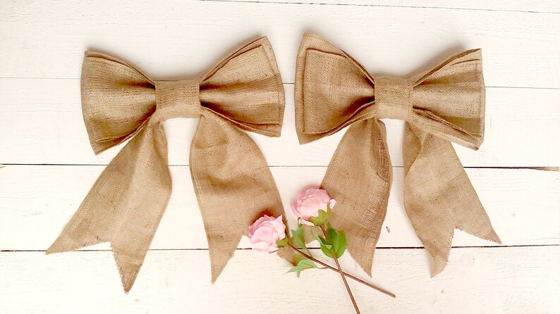 Aisle Marker Burlap Bows Pew End Bows Burlap Chair Bows Etsy