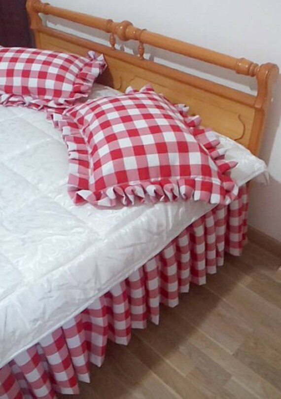 Red Buffalo Check Bed Skirt Plaid Image 0
