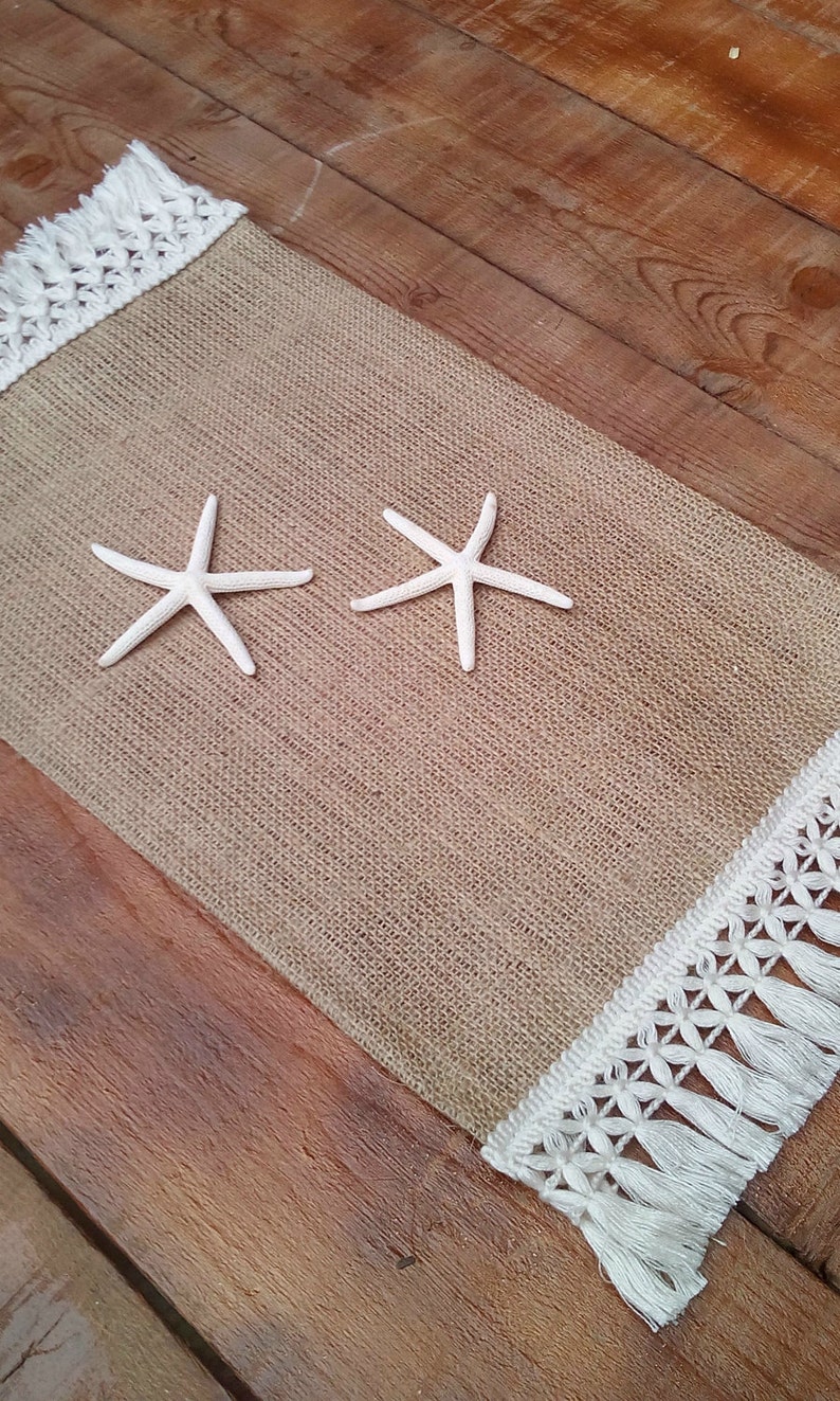 Natural Jute Placemats Hessian Tablemats With Fringe Burlap Etsy