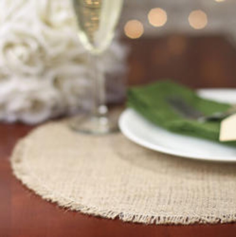 Frayed Plate Charger Rustic Placemat Burlap Tablemats Etsy