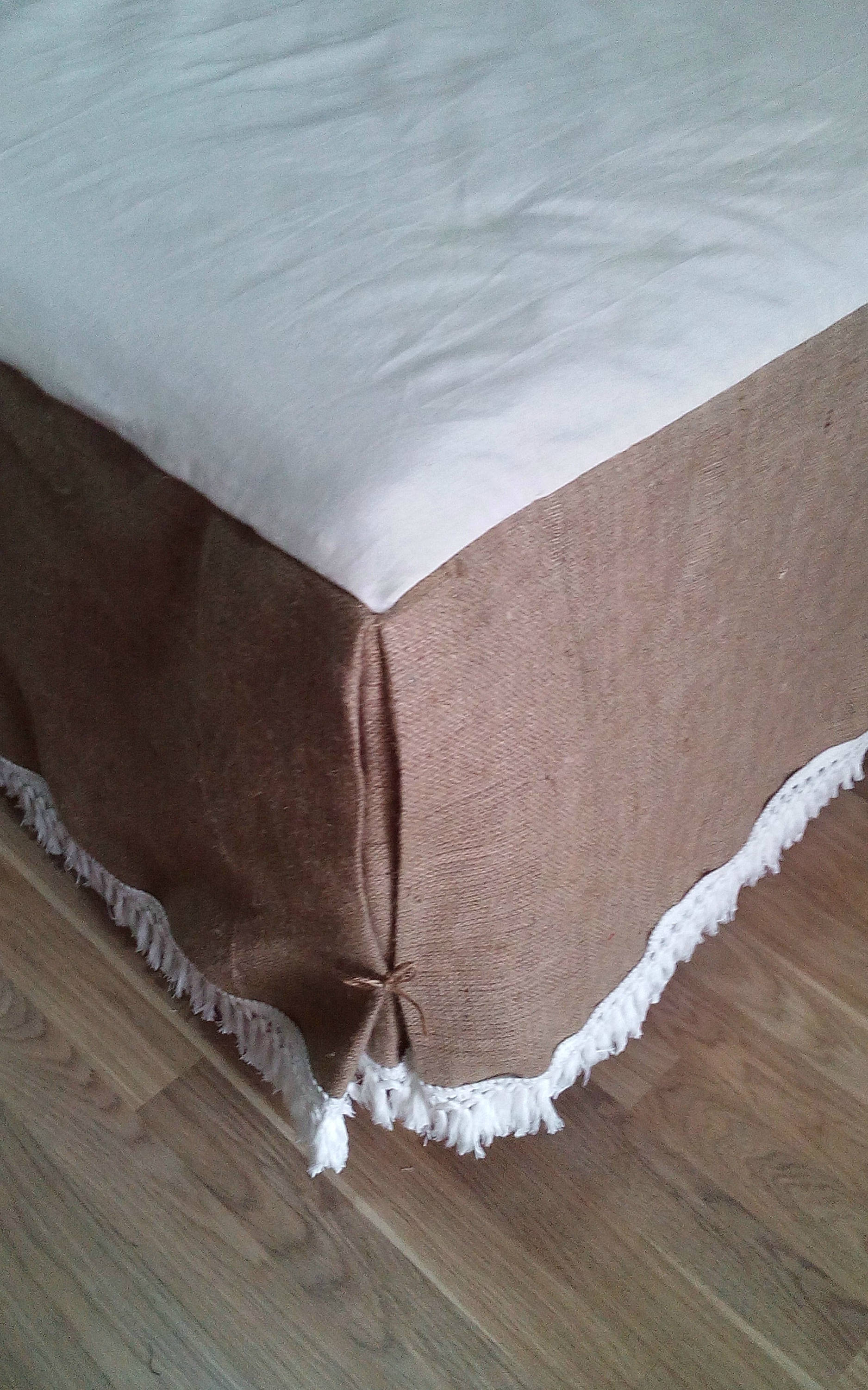 Rustic Bedskirt Bed Skirt with Fringe Burlap Bedskirt Etsy
