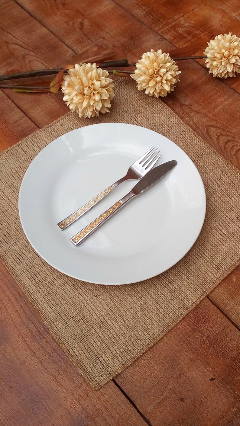 Burlap Placemat Square Hessian Tablemats Plate Charger Jute Etsy