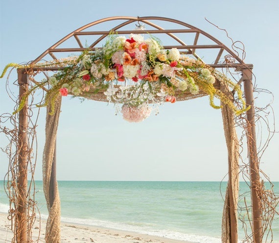 Wedding Drapes Burlap Ceremony Arch Beach Wedding Arch Etsy