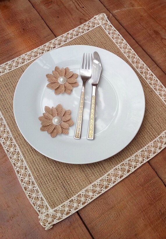 Burlap Placemats Square Hessian Tablemats Plate Charger Etsy