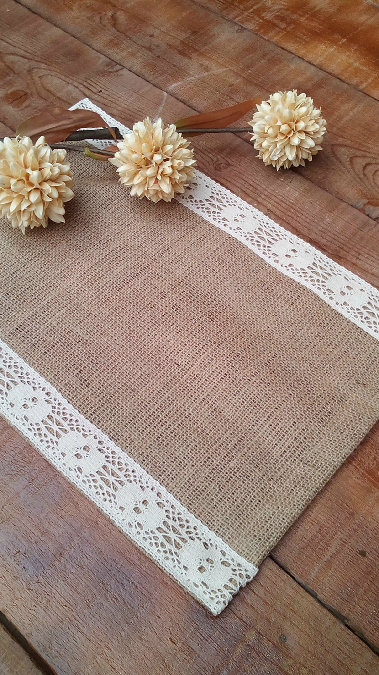 Burlap Placemat with Lace Hessian Tablemat Plate Charger Etsy