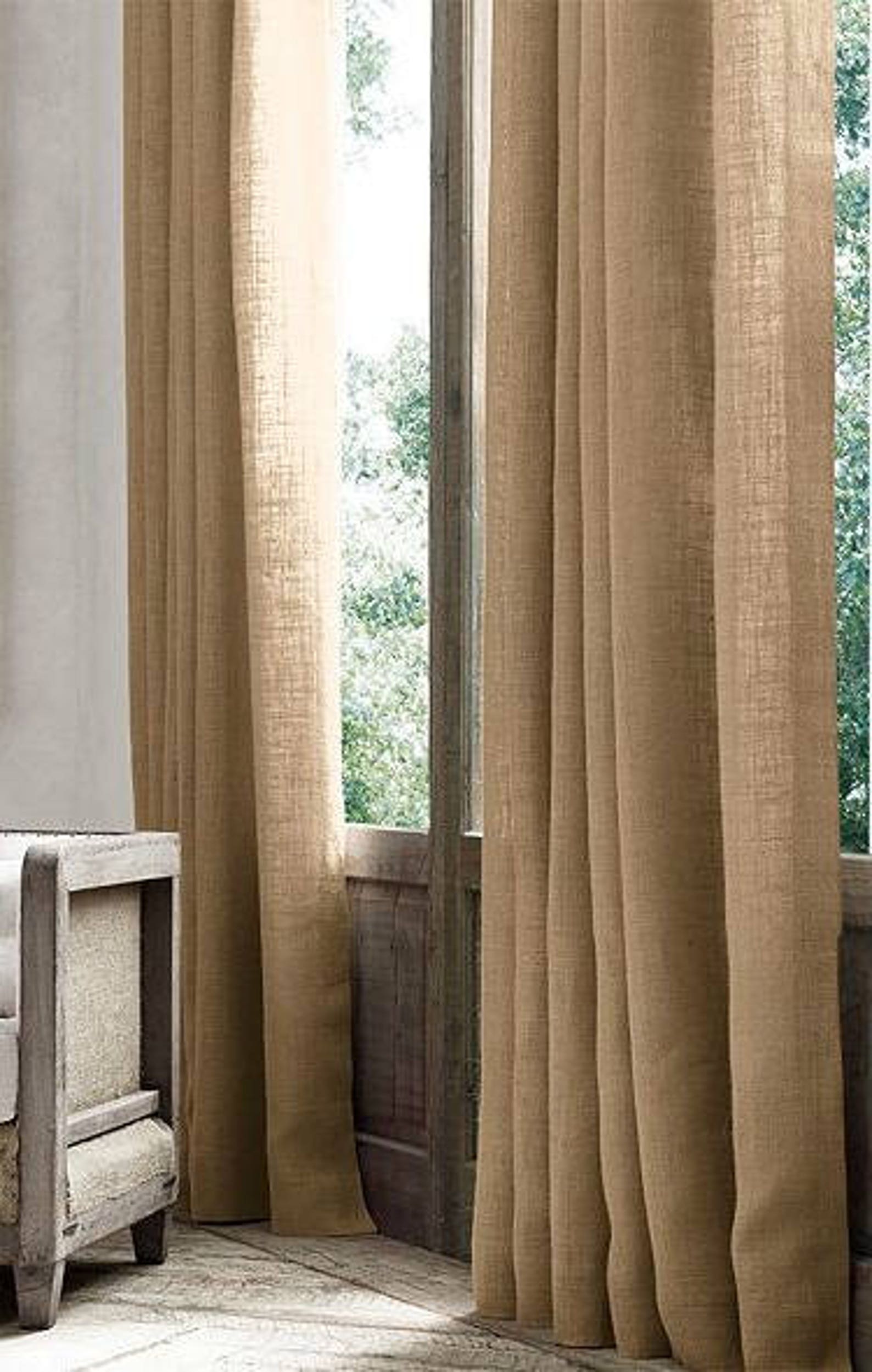 Burlap Curtains Hessian Drapes Jute Window Treatments Etsy