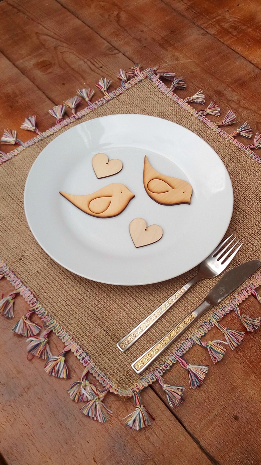 Burlap Placemat Square Tablemat Boho Plate Charger Table Etsy