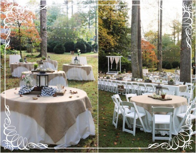 Square Table Toppers Burlap Table Cloths Wedding Etsy