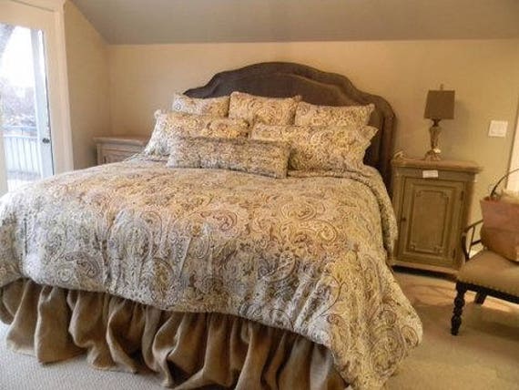 Ruffled Burlap Bedskirt Rustic Bedding Valance King Size Etsy