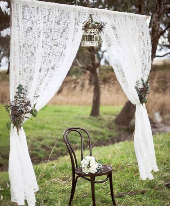 Lace Wedding Curtains White Wedding Drapes Wedding Decor Etsy