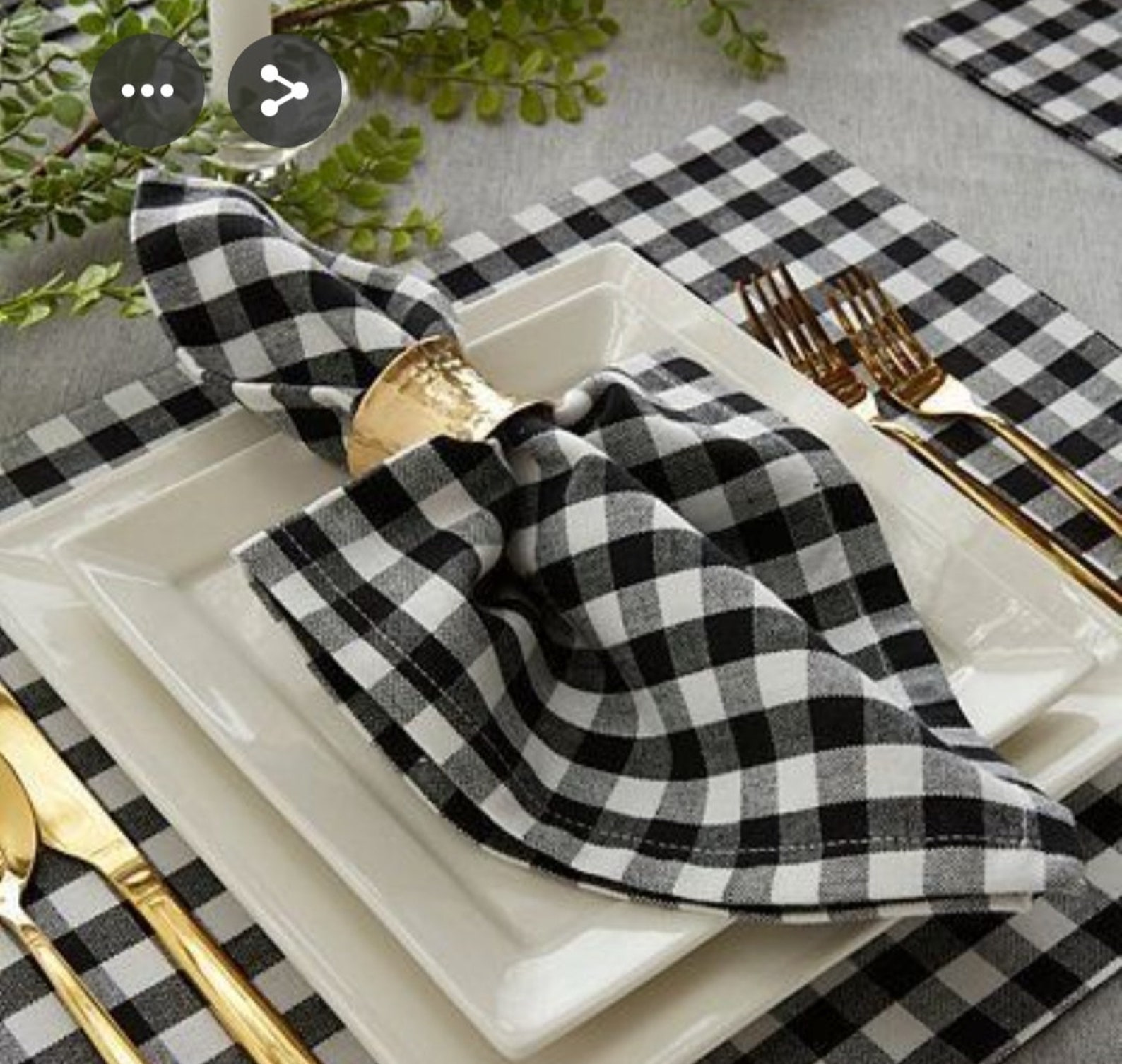 Black and White Napkins Set of 10 Checked Serviettes Party Etsy