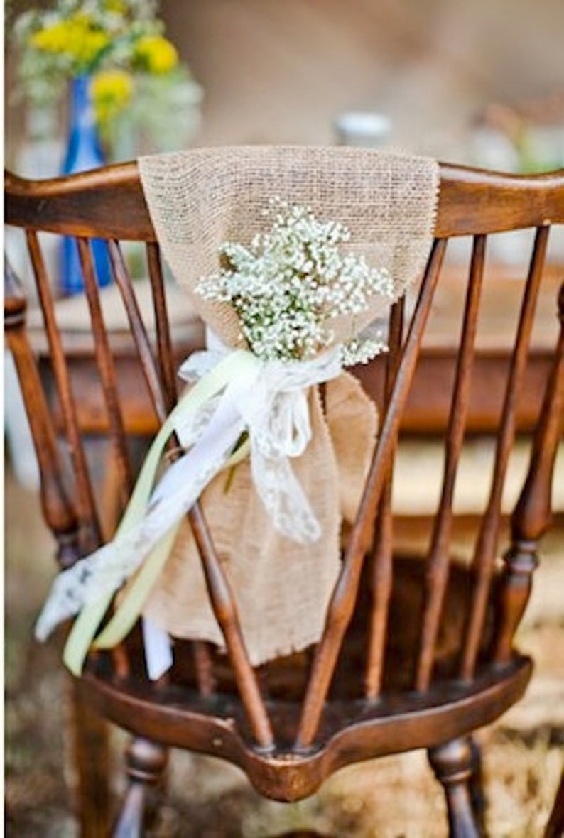 Burlap Chair Sash Rustic Wedding Decoration Burlap Chair Etsy