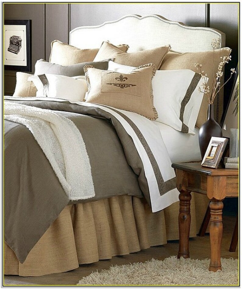 Gathered Ruffle Burlap Bed Skirt Rustic Bedding Valance | Etsy