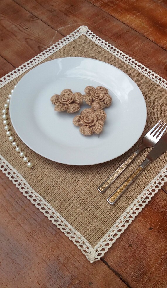 Square Burlap Tablemats Plate Charger Table Settings Etsy