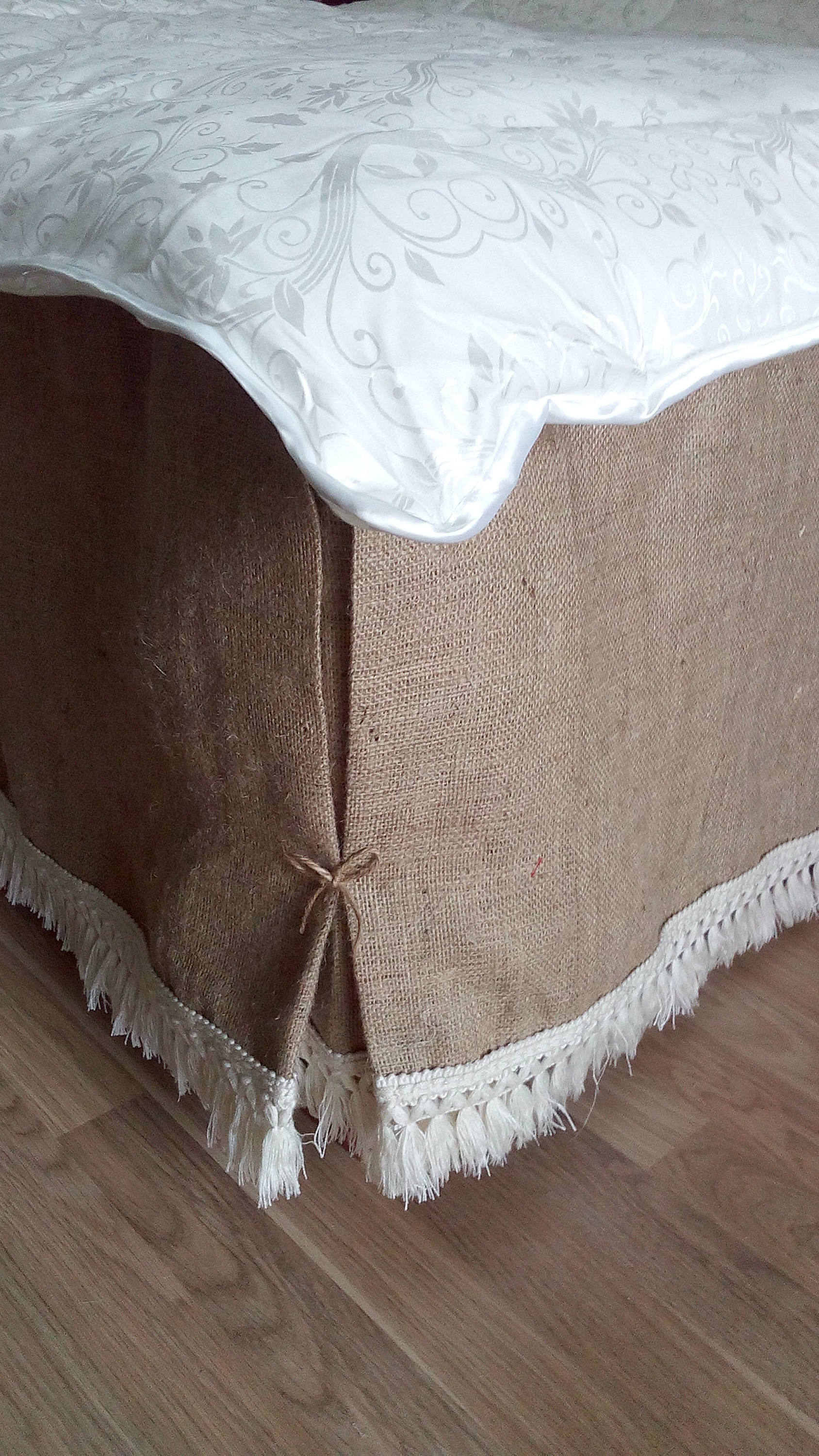 Bedskirt Burlap Bed Skirt Rustic Bedskirt with Fringe Etsy