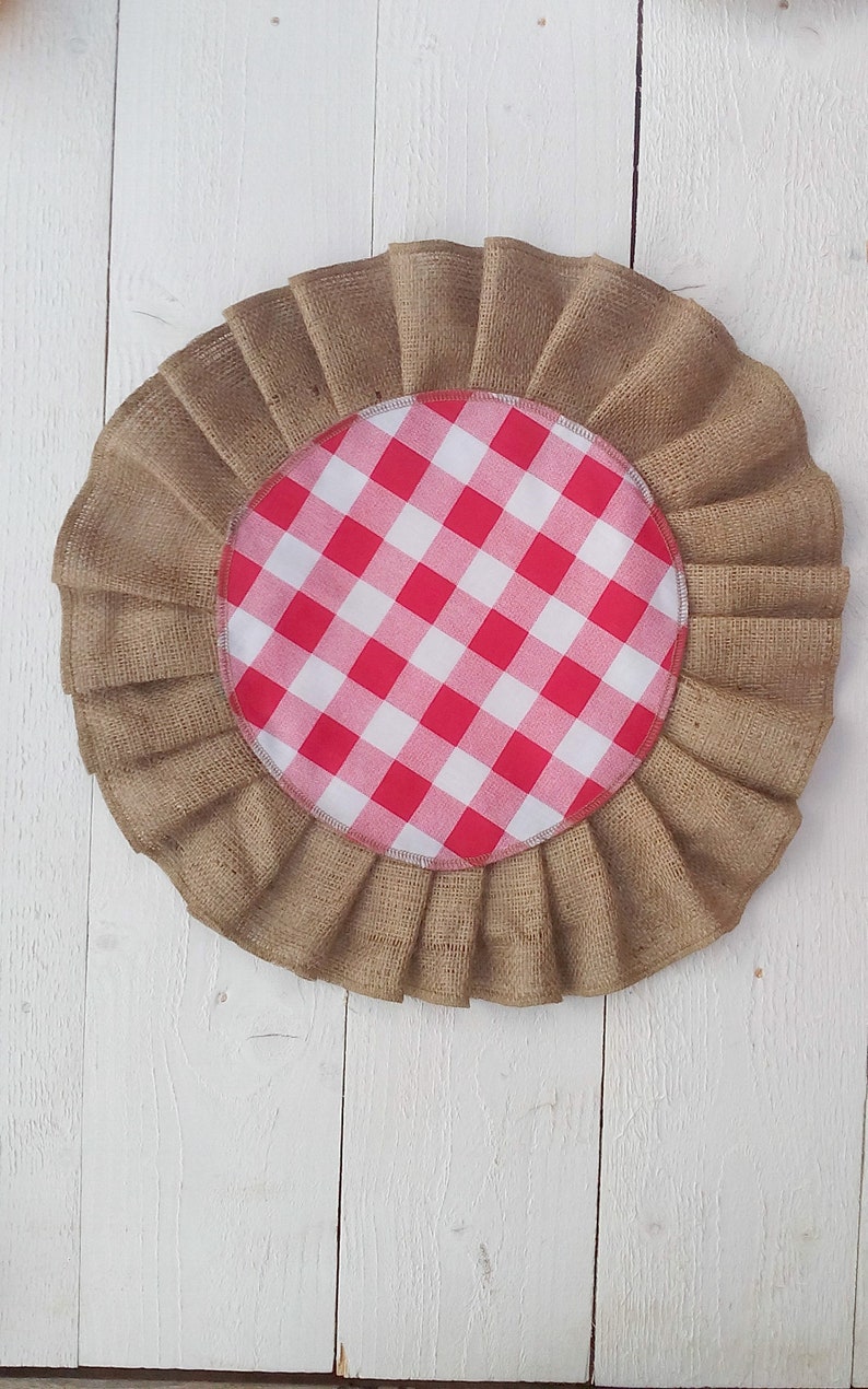 Ruffled Burlap Placemats Round Hessian Tablemats with cotton Etsy