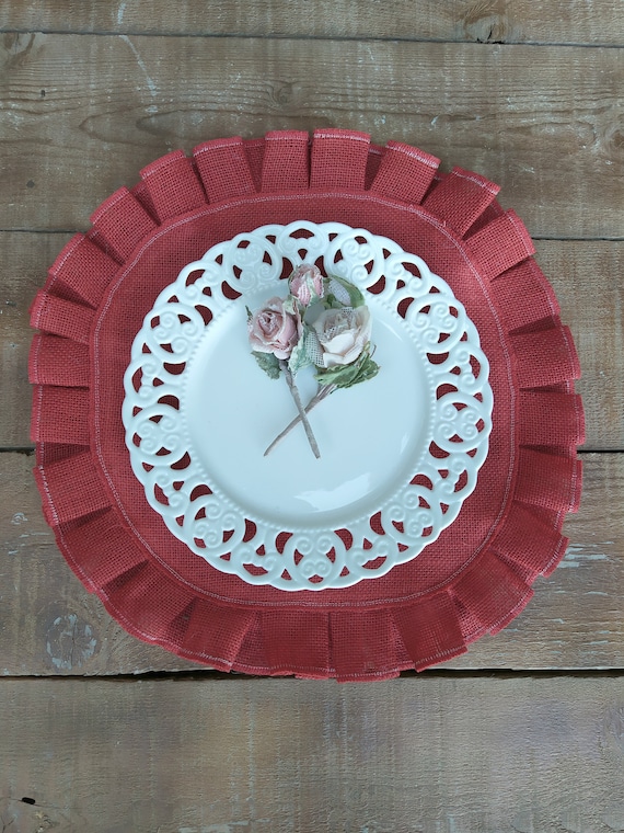 Burlap Placemats Rustic Table Decor Burlap Tablemats Table Settings Wedding Placemats Plate Charger Set of 6