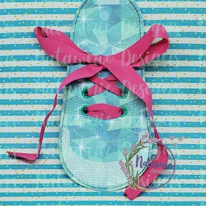 Shoe Tying Practice Shoe - 5x7 -- EMBROIDERY FILE