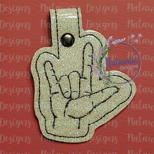ASL I Love You Key Fob - EMBROIDERY FILE