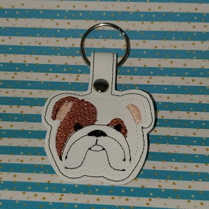 Bulldog Key Fob - EMBROIDERY FILE
