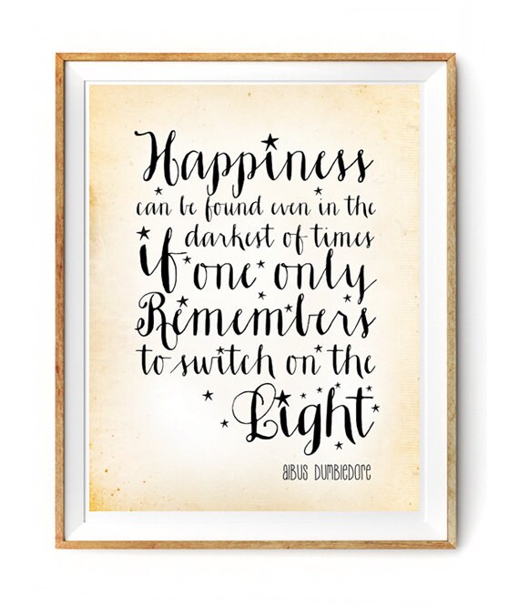 Harry Potter Art Print in Cursive Albus Dumbledore Quote Etsy