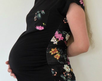 Flowery Style Autumn Maternity Shirt, camisa de maternidad, top de maternidad, top de embarazo, camisa de embarazo, regalo de embarazo, regalo de ducha de bebé
