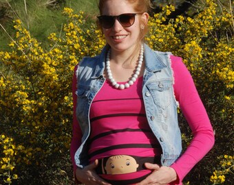 Maternity shirt, pregnancy shirt, maternity tunic, Coockuboo Long sleeves shirt natural baby peeking, funny maternity shirt.try it now!