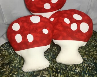 Mushroom Pillow / Red Pillow / Stuffed Amanita muscaria pillow