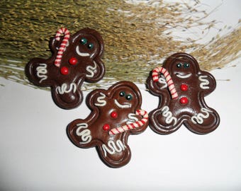 Set of Three Christmas Ornaments- Ginger Man- Christmas Ginger Cookie