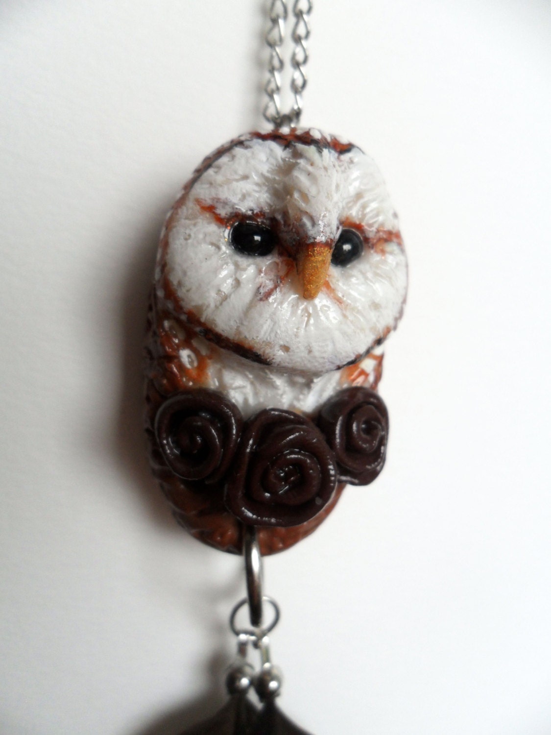 Barn Owl Spirit Animal Owl Totem Necklace Polymer Clay - Etsy