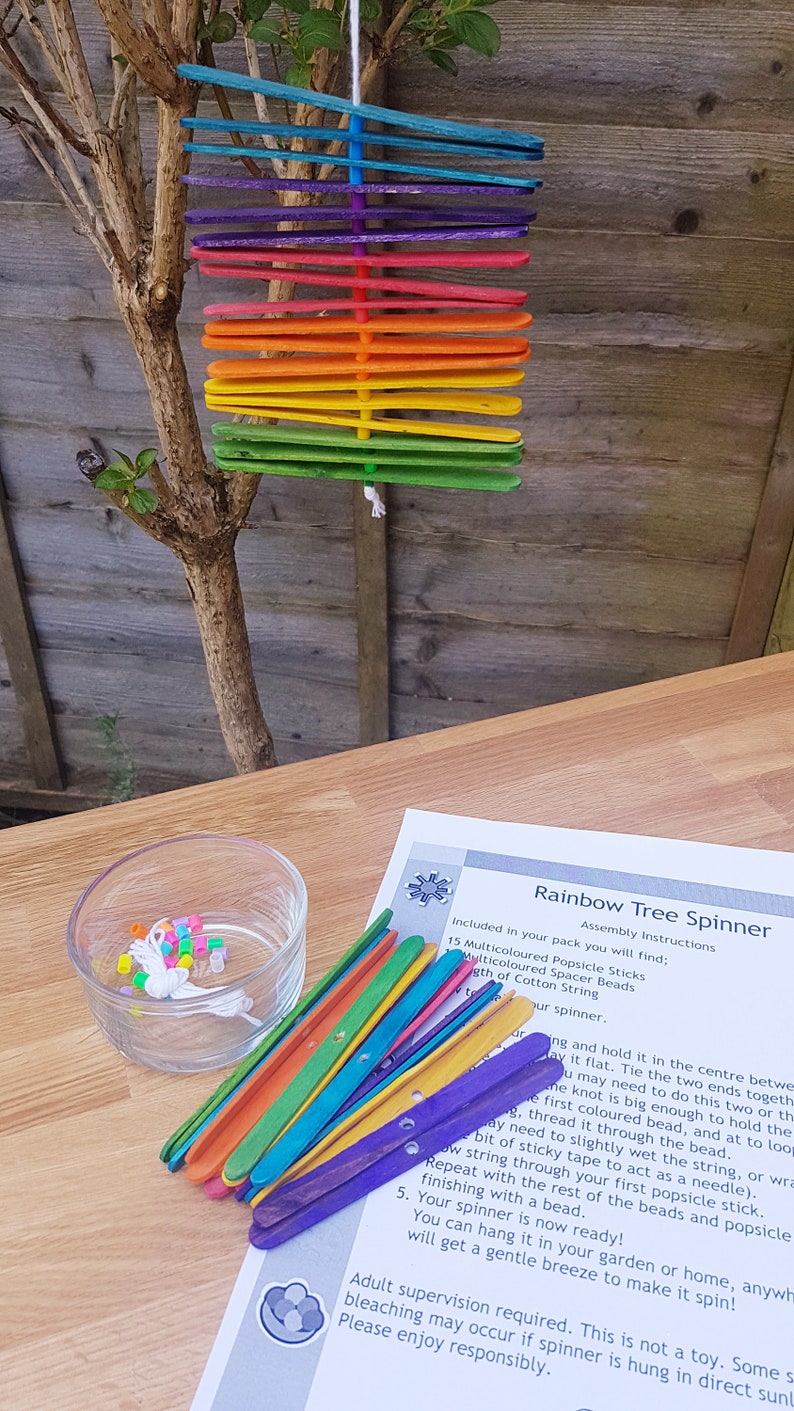Make At Home Spinner Kit Rainbow Wooden Tree Hanger image 0