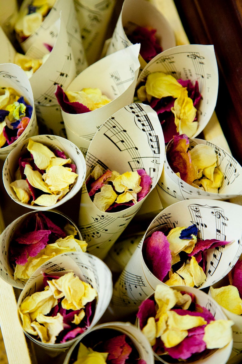 Vintage Sheet Music Confetti Cones Shabby Shic Wedding Etsy